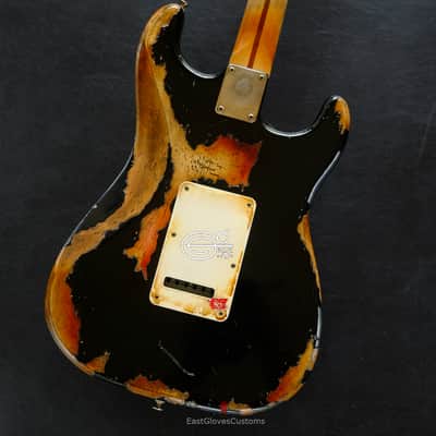 Fender Stratocaster Black Left Handed Heavy Aged Relic image 9