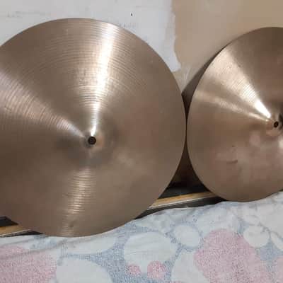 A. Zildjian 14" Canadian Hollow Logo New Beat Hi-Hat Cymbals (Pair) 1970s image 2