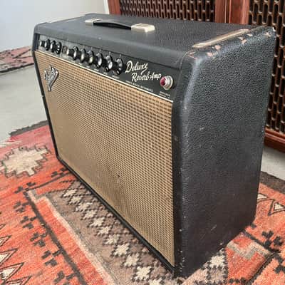 Vintage 1965 Fender USA Deluxe Reverb '60s Blackface Combo Tube Electric Guitar Amp 1960s image 5