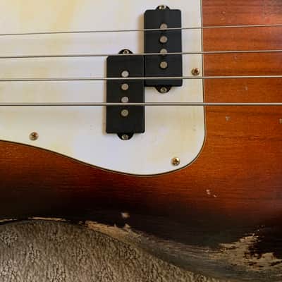 Electric Bass Guitar Custom Precision Maple neck Poplar body  2021 Tobacco sunburst 6.5 pounds image 10