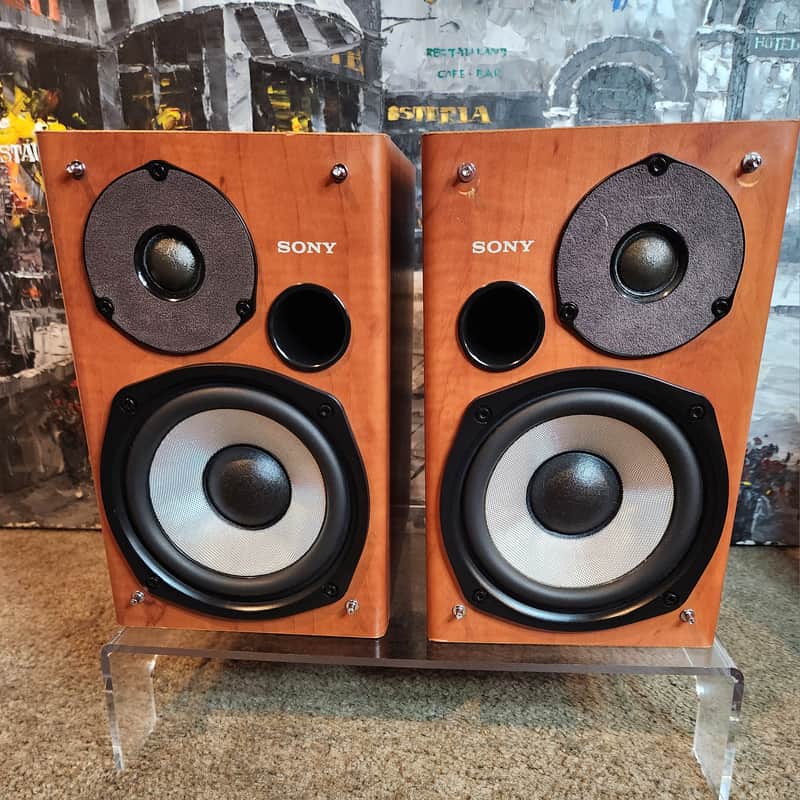 Sony Sony SS-CPX22 is a pair of vintage 2-way passive bookshelf speakers 90s  - Walnut wood image 1