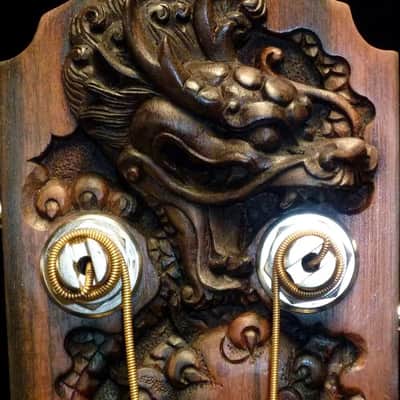 Blueberry Handmade Acoustic Bass Guitar Dragon Motif Bild 6