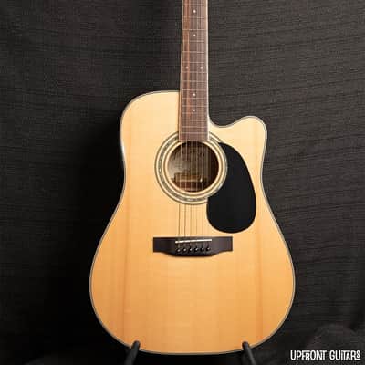 USED Zager ZAD-50CE Dreadnought Natural Acoustic Guitar 2013 w/ Zager Hard Case image 5