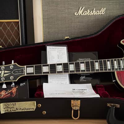 Gibson Custom Shop Les Paul 1968 Custom Fire Tiger Aus Erstbesitz, Flamed Top, nur 4,24kg, div. Upgrades! 2010 - Red Fire Tiger Flame image 10