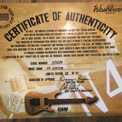 Limited Edition USA Washburn N4 Korina Custom Shop image 6