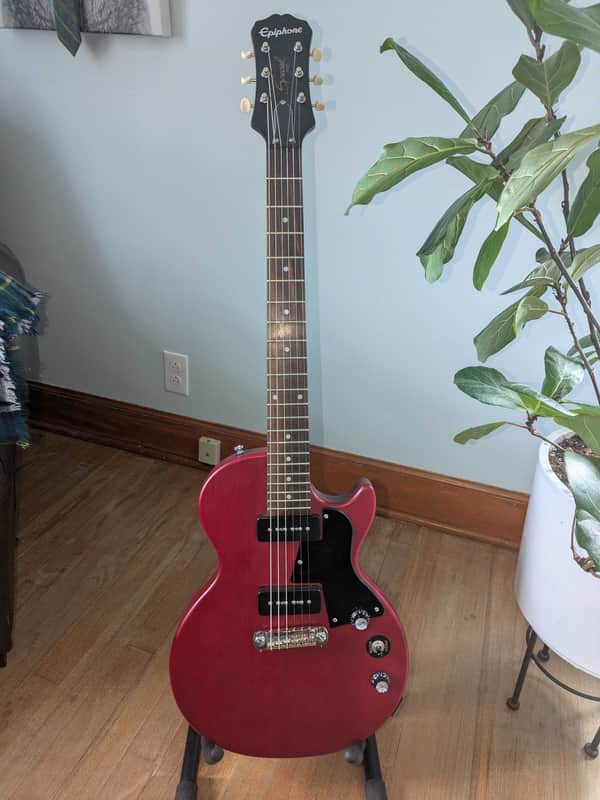 Modified Epiphone Les Paul Special I P-90 - Worn Cherry image 1
