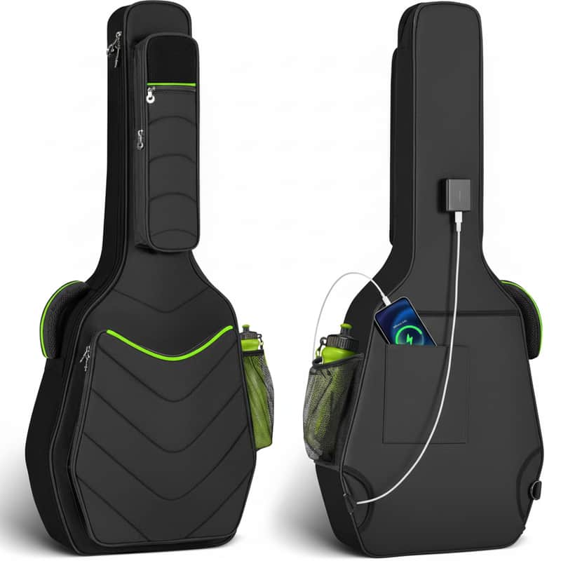 Guitar Case Acoustic Soft - 0.47in Thick Padding 5 Pockets Guitar Gig Bag with Adjustable Shoulder Strap Compatible with 40 41 42in Acoustic Guitars image 1
