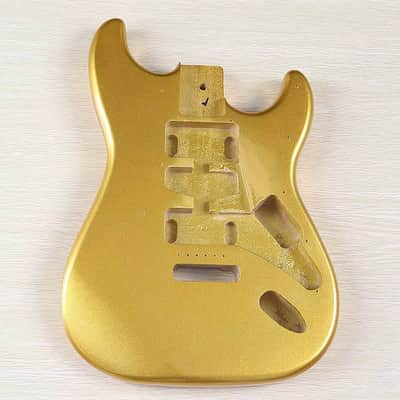 Metallic Gold Poplar Wood Guitar Strat Style Body image 1