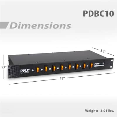 Pyle Pro 8 Outlet Rack Mount Power Supply Center with Each Outlet Switch image 8