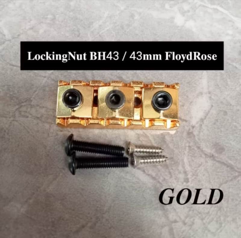 Ibanez Locking Nut Bh43/43mm with screw - Gold image 1