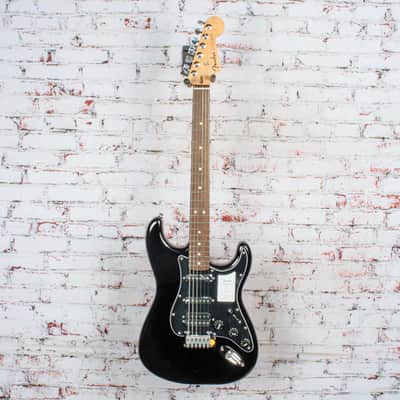 Fender Standard Strat HSS, Laurel Fingerboard, Black Pickguard, Black image 2