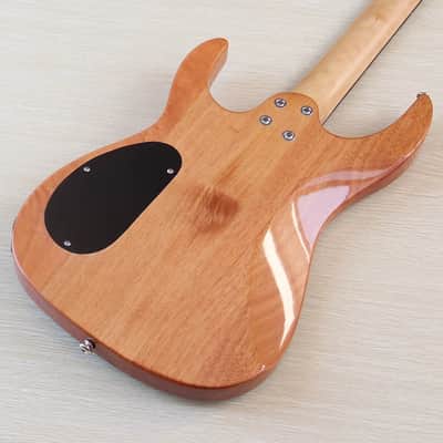 Burlwood Top Custom Finish Guitar, HH Pickups, Basswood Body with Maple Neck image 3