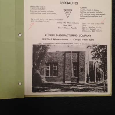 Vintage Kluson Catalog RARE image 2