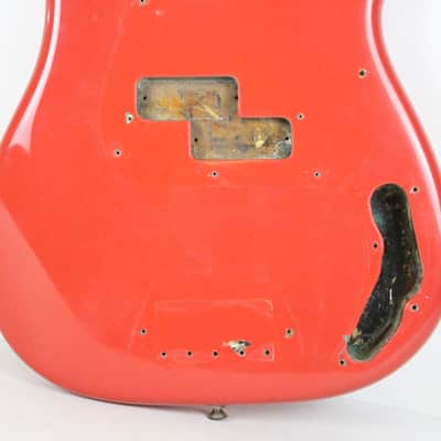 1961 Vintage Fender Precision Bass BODY Fiesta Red Re-Fin P-Bass USA 1960s Pre-CBS image 3