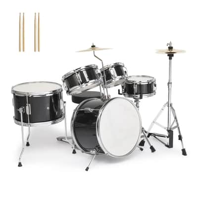 5-Piece Complete 14" x 10" Full Size Junior Drum Percussion Kit image 1
