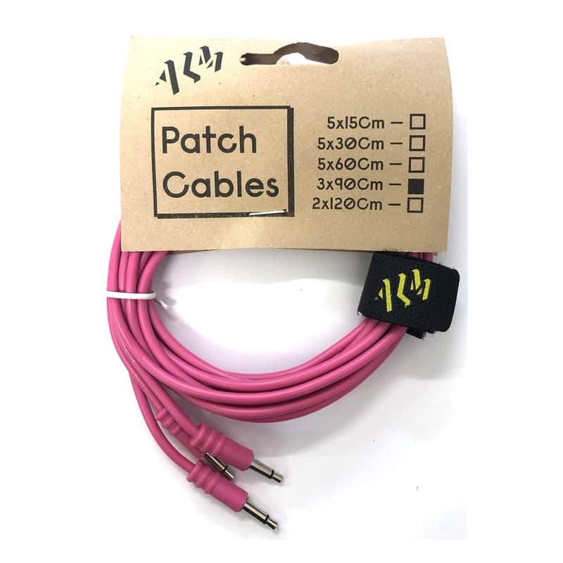 ALM Busy Circuits ALM-PC001x90 Eurorack Patch Cables (3 x 90cm) - Pink image 1