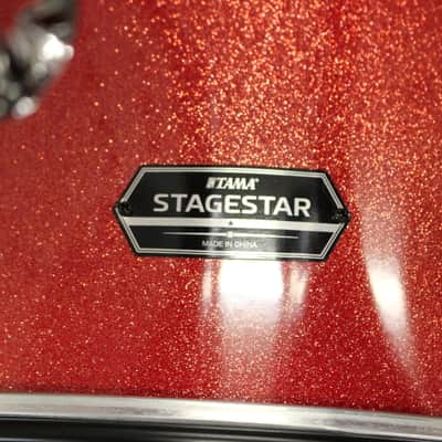 Tama Stagestar ST52H5C 5 Piece Drums Set w/Hardware & Cymbals Candy Red Sparkle image 2