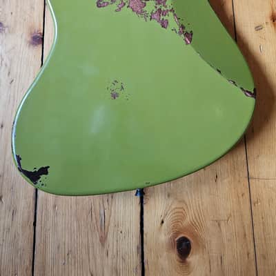 Custom Jazzmaster green electric guitar relic with P90 pickups 2025 image 7