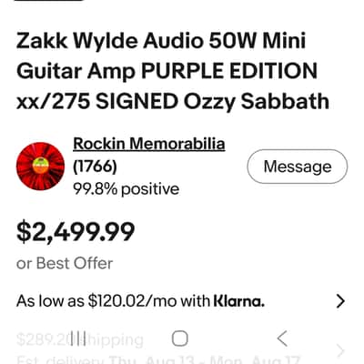 Wylde Audio Berzerker Zakk Wylde 50 watt mini amp limited edition 67 of 300 year Zakk was born. Wylde Audio 2026 - Purple image 8