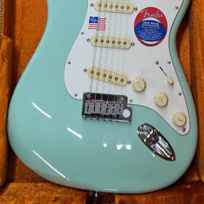 Fender Jeff Beck Stratocaster Guitar, Rosewood Fretboard, Surf Green with Case image 1