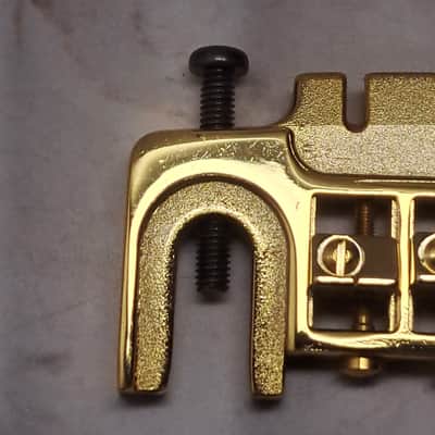 Ibanez Rare Vintage Short Stop Schaller Style Wraparound Guitar Bridge - Patent Pending Japan-70's - 90's - Gold Finish image 8