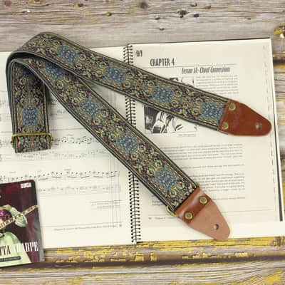 Pardo retro guitar strap model Blue Garden, backing suede image 2