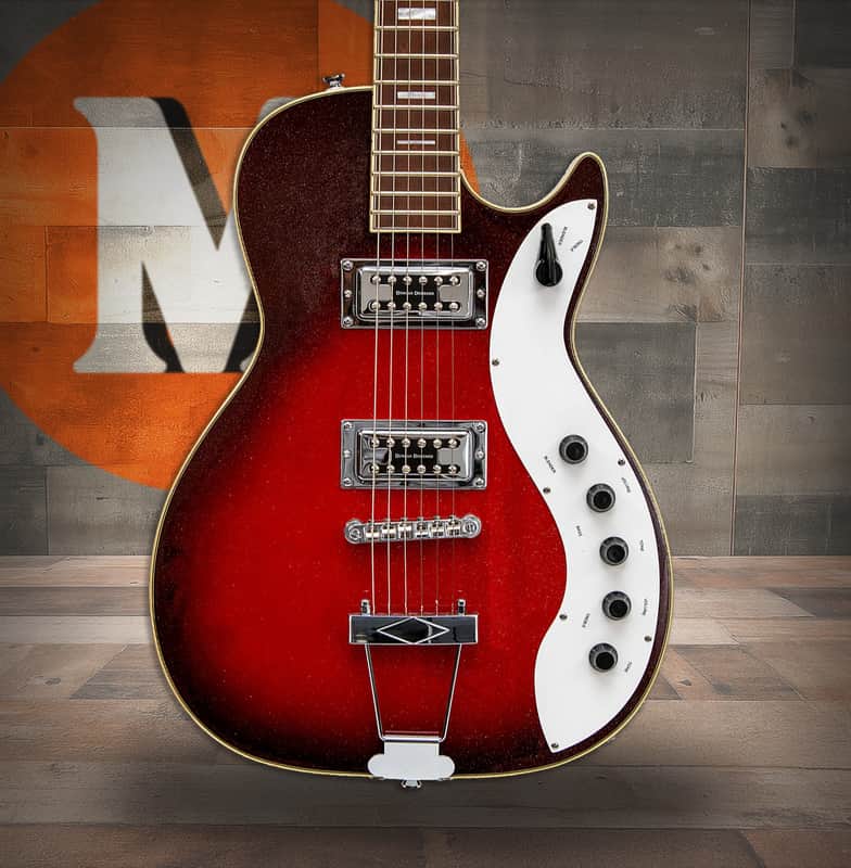 Silvertone Single Cut Bolt-on Duncan Pickups - Red Silver Flake Burst (1423RSFB) image 1