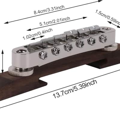 15mm Width 137mm Length Rosewood Archtop Acoustic Guitar Tunomatic Bridge with Saddles image 2