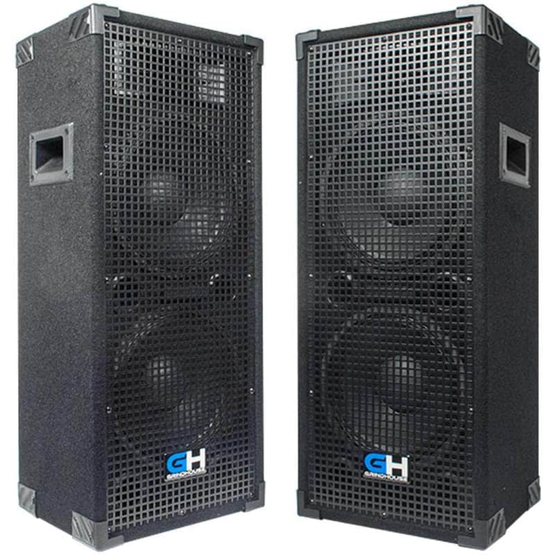 Seismic Audio GH210L - Pair of Passive Dual 10 Inch 2-Way PA/DJ Loudspeaker Cabinets - 1050 Watt Full Range PA/DJ Band Live Sound Speakers image 1