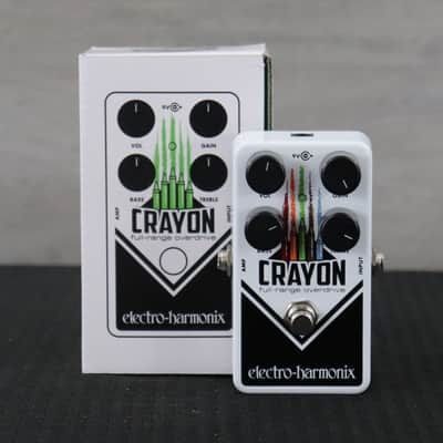 Electro-Harmonix Crayon 76 Full-Range Overdrive White with Diagonal Crayons image 1
