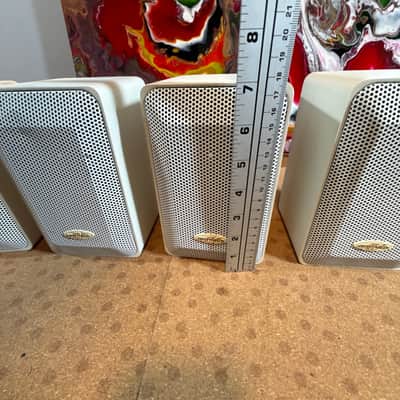Optimus Pro 7AV White Lot Of 4 Speakers  40-2059 Home Theater Surround Quatropho image 11