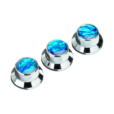 Top Hat Potentiometer Control Knobs with 6.3mm Dia. Shaft Pots - 3PCS CNC Aluminium alloy Bell Speed Tone Volume Switch Knob Replacement for Electric Guitar or Precision Bass, Chrome CKB019B image 1