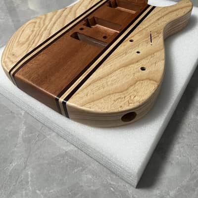 AAAAA Handcrafted 9-Piece Guitar Body Ash & Mahogany Satin Natural Wood Grain image 3