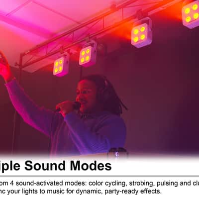 Rockville 4 PACK MINI IR4 White DJ/Party Par Wash Up Lights+Wireless DMX+App+Bag image 5
