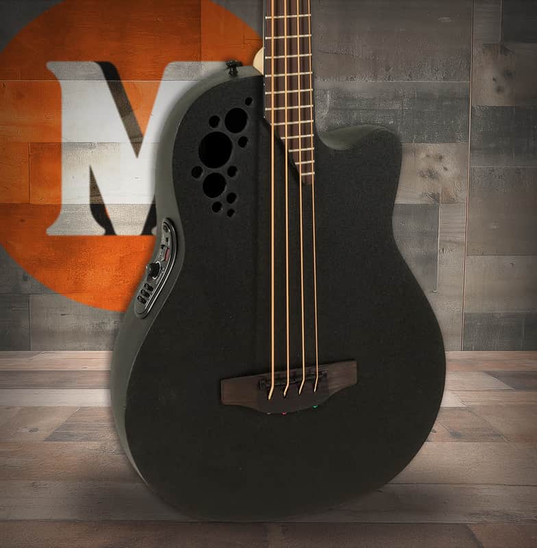 Ovation Pro Series Elite TX E-Acoustic Bass B778TX-5, Black Textured (B778TX-5-G) image 1