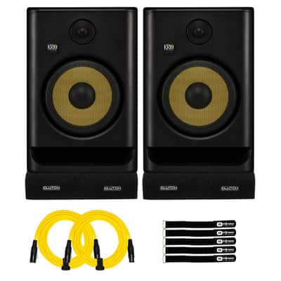 KRK Rokit RP8 G5 8" Studio Monitors 2-Pack with Yellow XLR Cables image 1