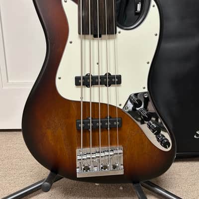 Sadowsky MetroLine 21-Fret Vintage Fretless J/J 5-String Bass Swamp Ash Body - Almond Sunburst Transparent Satin image 2