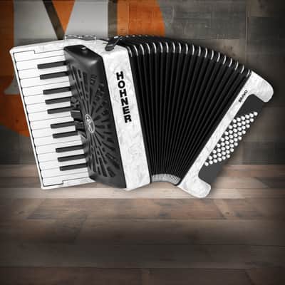 Hohner Bravo II 48 Accordion - Pearl White (BR48WH) image 1