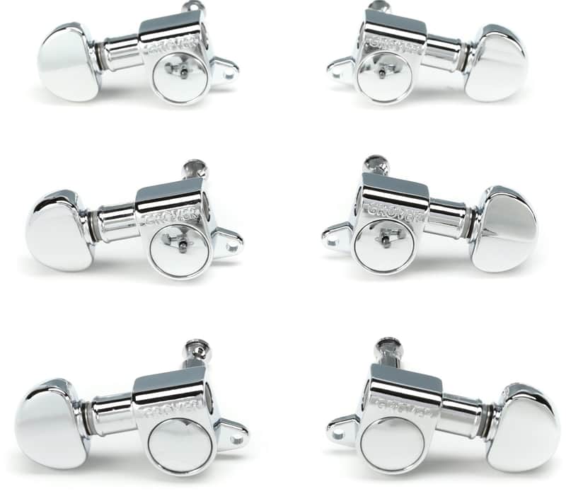 Grover 205C Mini Rotomatics Tuning Machines Set - 3+3 - Chrome image 1