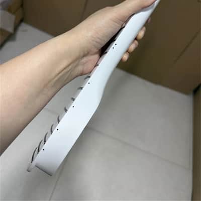 Reverse Head Stainless steel 22fret White Gloss Maple Electric Guitar Neck image 3