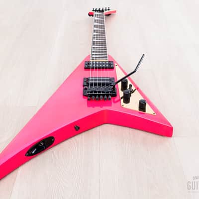 1991 Fernandes JS Limited Edition Randy Rhoads V Hot Pink Metalflake w/ Floyd Rose, Japan image 11