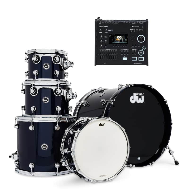 DW DWe 5pc Electronic/Acoustic Drum Shell Pack w/V71 Module Midnight Blue Metallic image 1