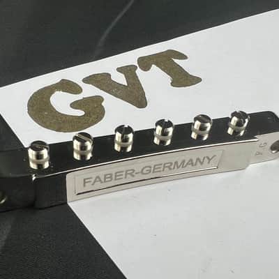 Faber Abr-1 Bridge For Gibson® ABR-1, Gloss Nickel, Brass saddles nickel plated image 5