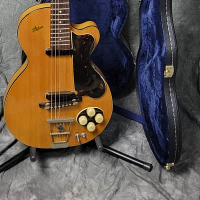 EXC COND VINTAGE 1957-8 Hofner Club 50 Electric Guitar - Natural Beauty! image 2