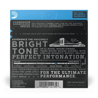 D'Addario Electric Guitar Strings EXL140 Light Top/Heavy Bottom 10-52 image 2