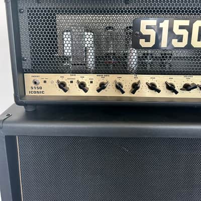 EVH EVH 5150 Iconic Series EL34 80-watt Amplifier Head and 4x12 Cabinet 2025 - Black image 4