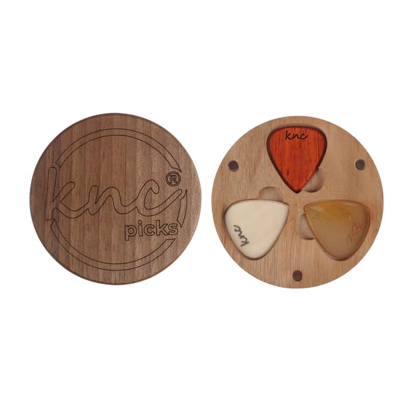 Knc Picks Blues Set (3 Picks) with Wooden Box - 3 Pack Guitar Picks 2024 - Bone, Horn, Wood image 1