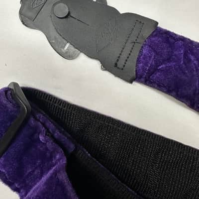 LM Crushed Velvet Purple guitar STRAP NEW - 2 inch wide - Comfortable, Soft image 2