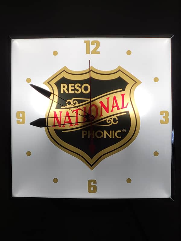 National Resophonic Guitars Dealer Style Light-Up Clock Killer Cool Man Cave/Garage Item image 1