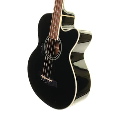 Ibanez AEB8EBK Electro-Acoustic Bass Guitar, Black image 7